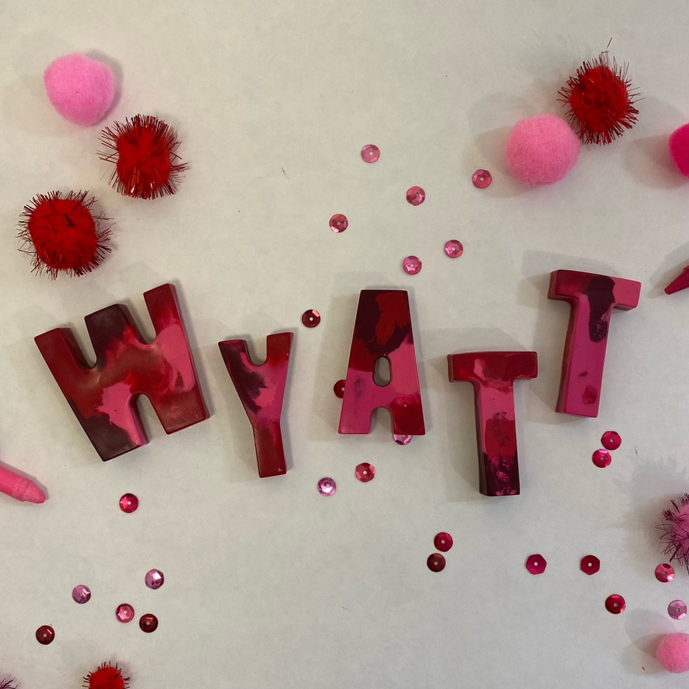Pink & Red Custom Alphabet Crayons | Shades of Pink & Red